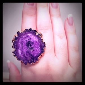Purple Agate Copper Ring